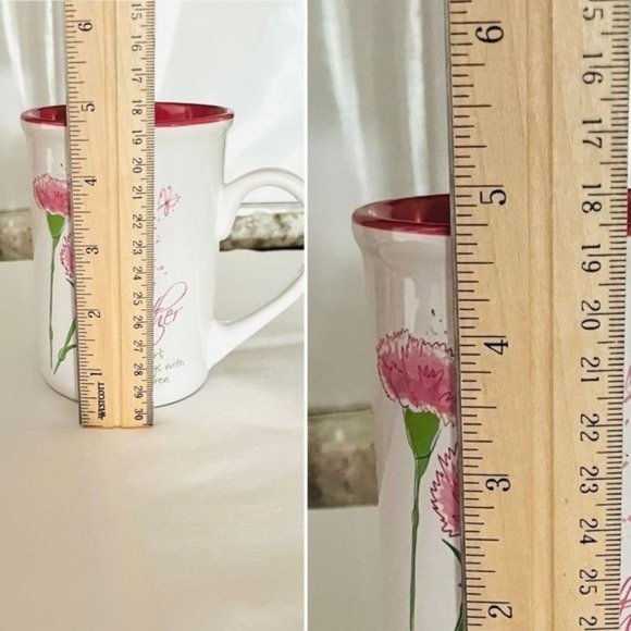 Coffee Mug Saying A Mother's Heart is Always With Her Children 12 oz Pink Flower - Picture 3 of 6